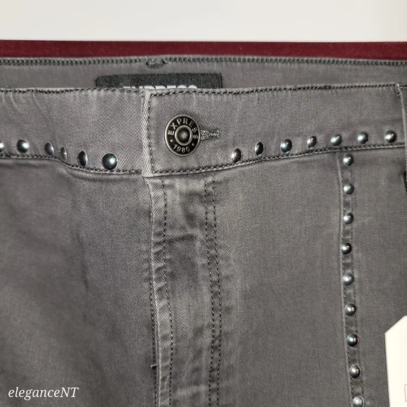 Express High Rise Studded Gray Legging Jeans Sz: 18 NWT - Picture 4 of 6